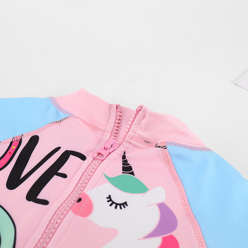 Unicorn Girl Surfing Swimming Swimsuit