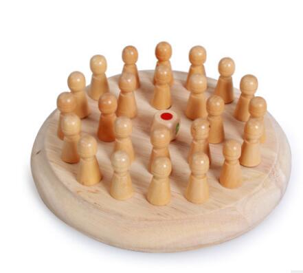 Kids Memory Match  Wooden Chess Checkers Board Game