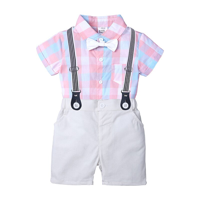 Baby Boy  Plaid Shirt Siamese Set