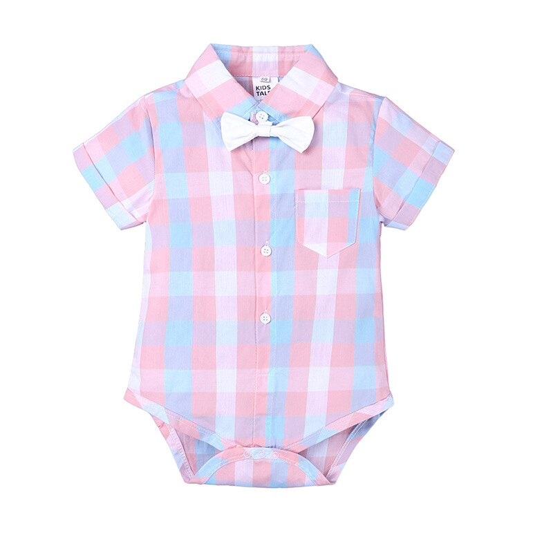 Baby Boy  Plaid Shirt Siamese Set