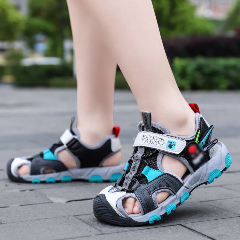 Mesh Baotou Velcro Sandals