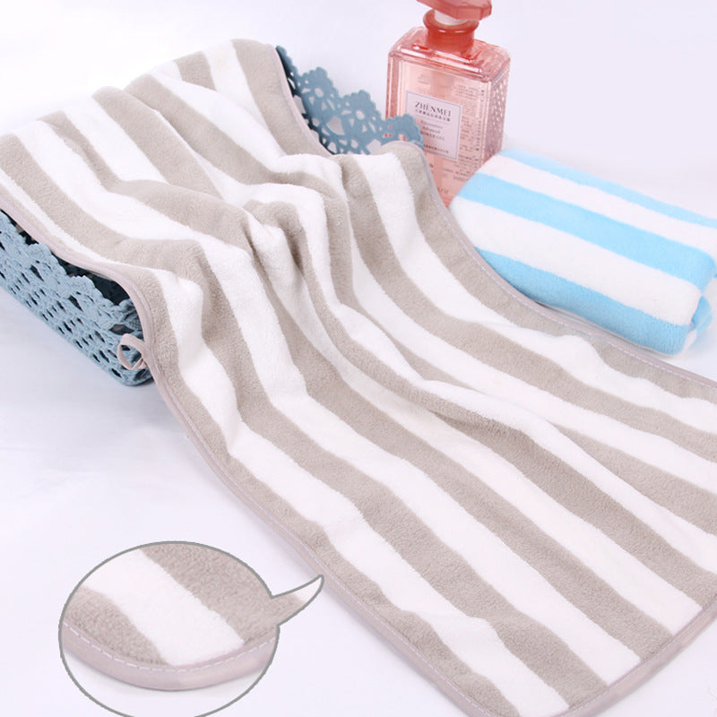 Towel Thickened Absorbent Striped Edge Towel