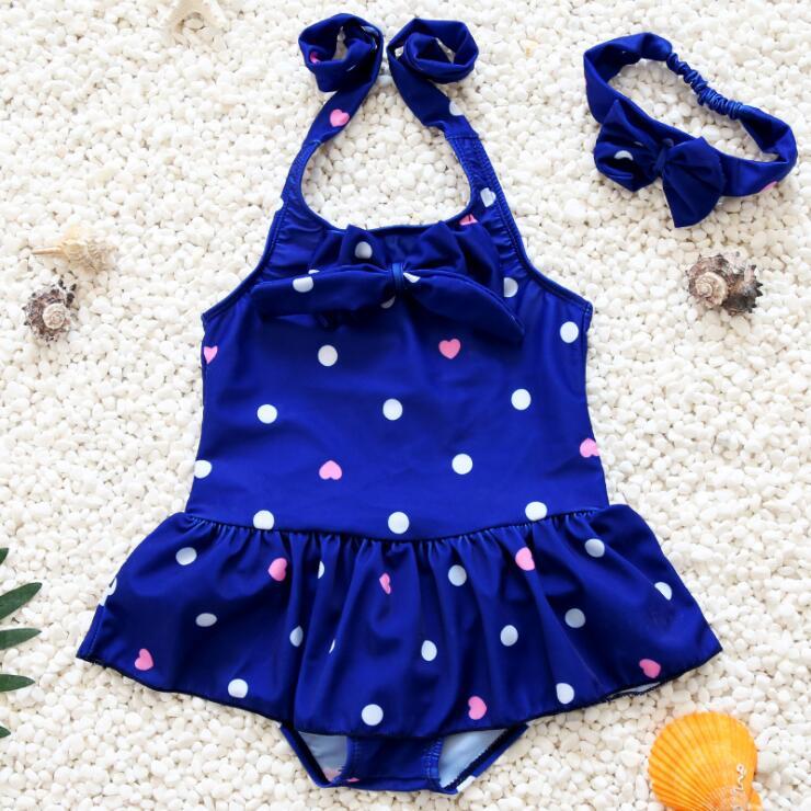 One Piece Solid Patchwork Bodysuit Girls Beachwear