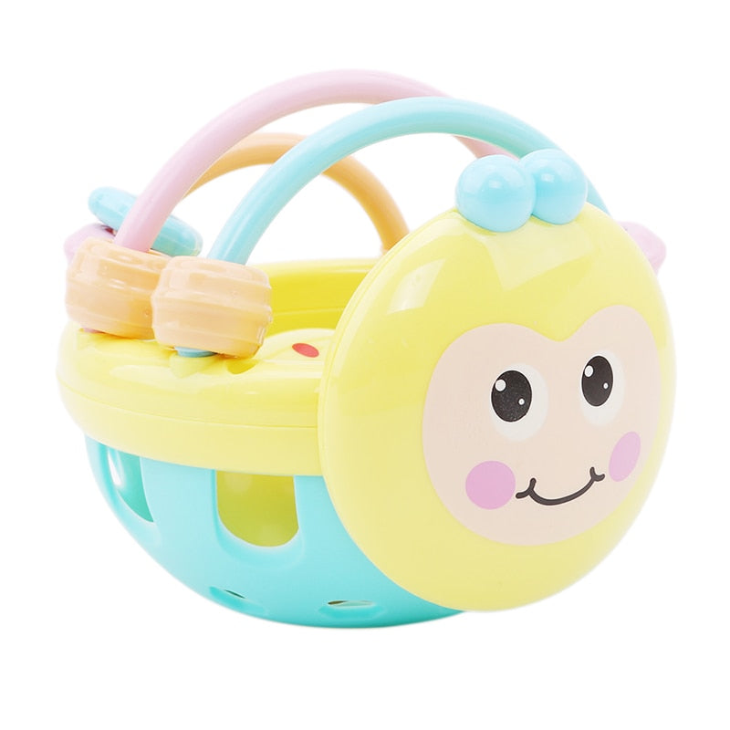 Rubber Cartoon Bee Hand Knocking Rattle