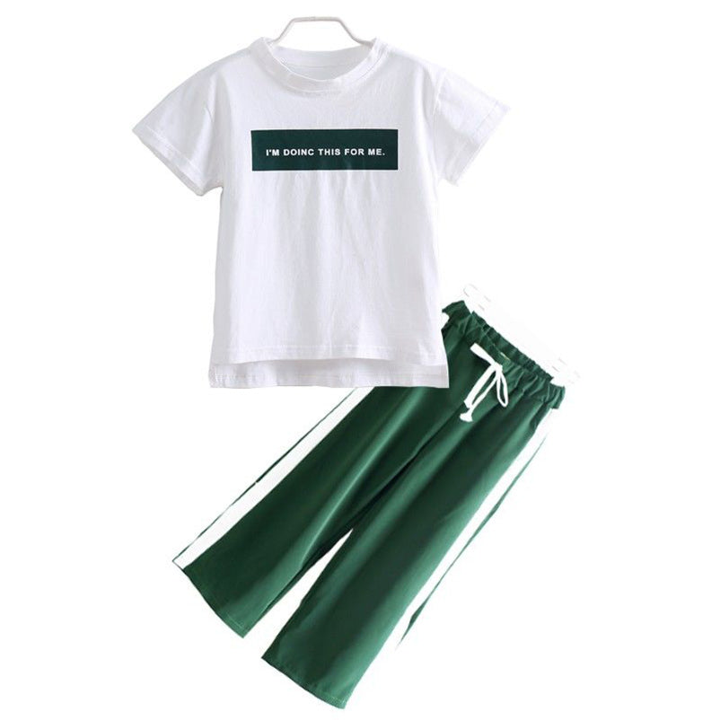 Short Sleeve T-Shirt+Pants 2 Pcs Kids Outwear