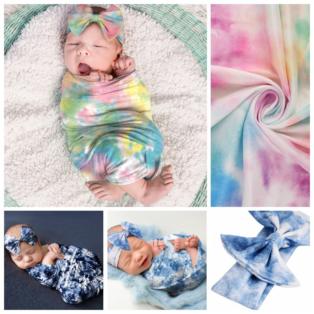 Gradient Print Baby  Wrap Set