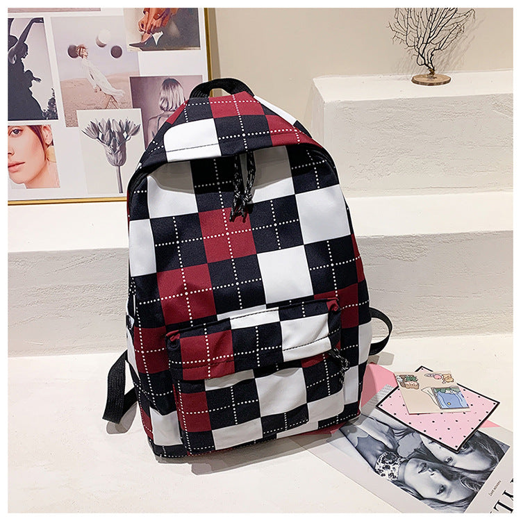 Plaid Retro Style Backpack