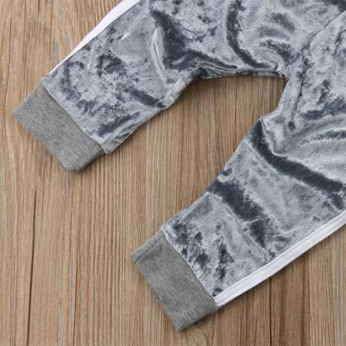 Velvet Long Sleeve T-shirt Tops + Pants 2PCS Outfit Sets