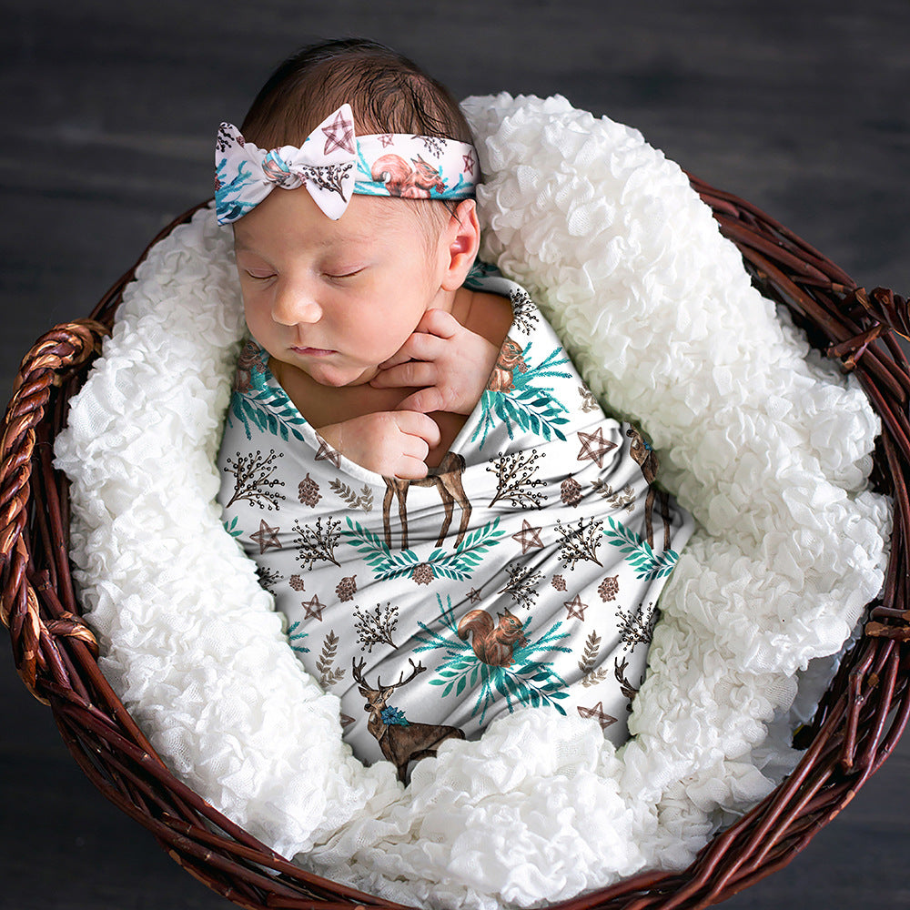 Newborn Photography  Bow Hair Band Wrap 2 Piece Set