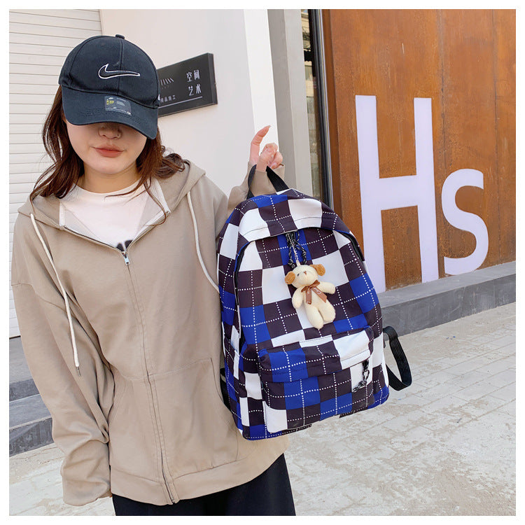 Plaid Retro Style Backpack