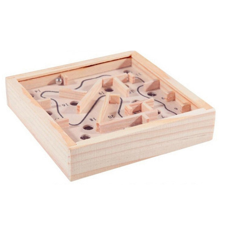 Wooden Labyrinth Board Game Ball In Maze Puzzle