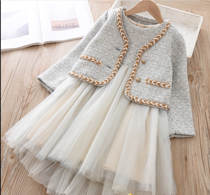 Chic Elegant  Fragrance Vest Dress + Jacket dress suit set