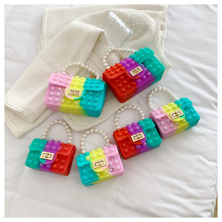 Pearl  Mini Chain Silicone Diagonal Bag