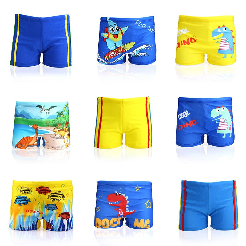 Baby Boy Swimming Trunks dinosaur fish Print Cartoon Bathing Suit