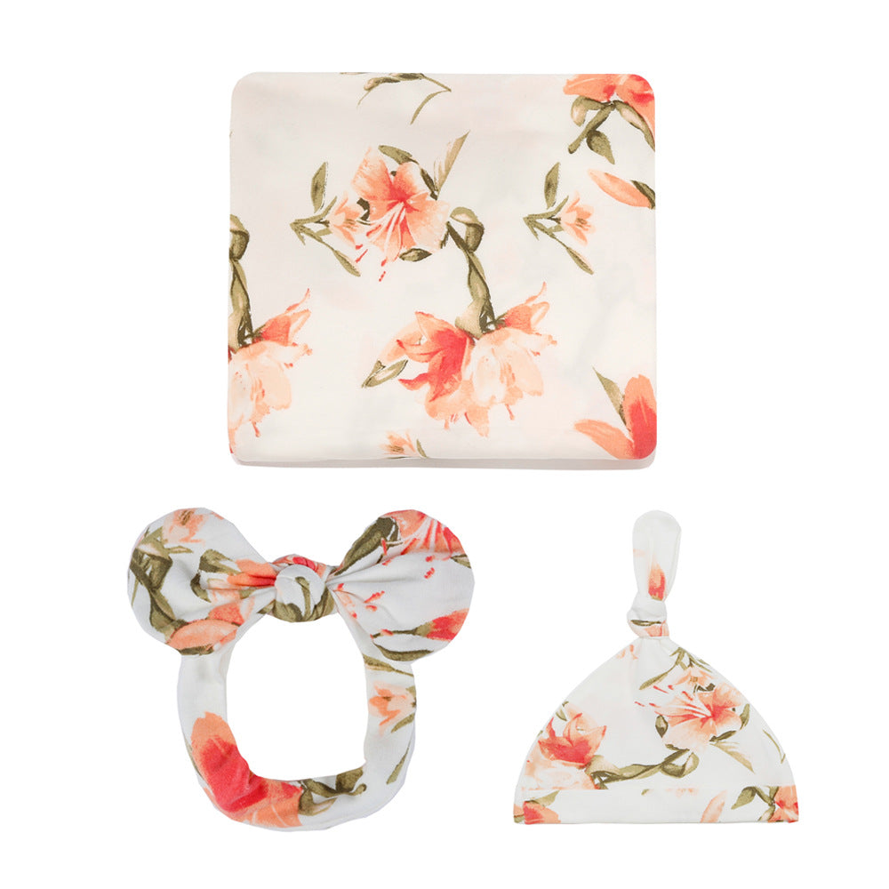 Newborn  three-piece set baby wrap  swaddle set