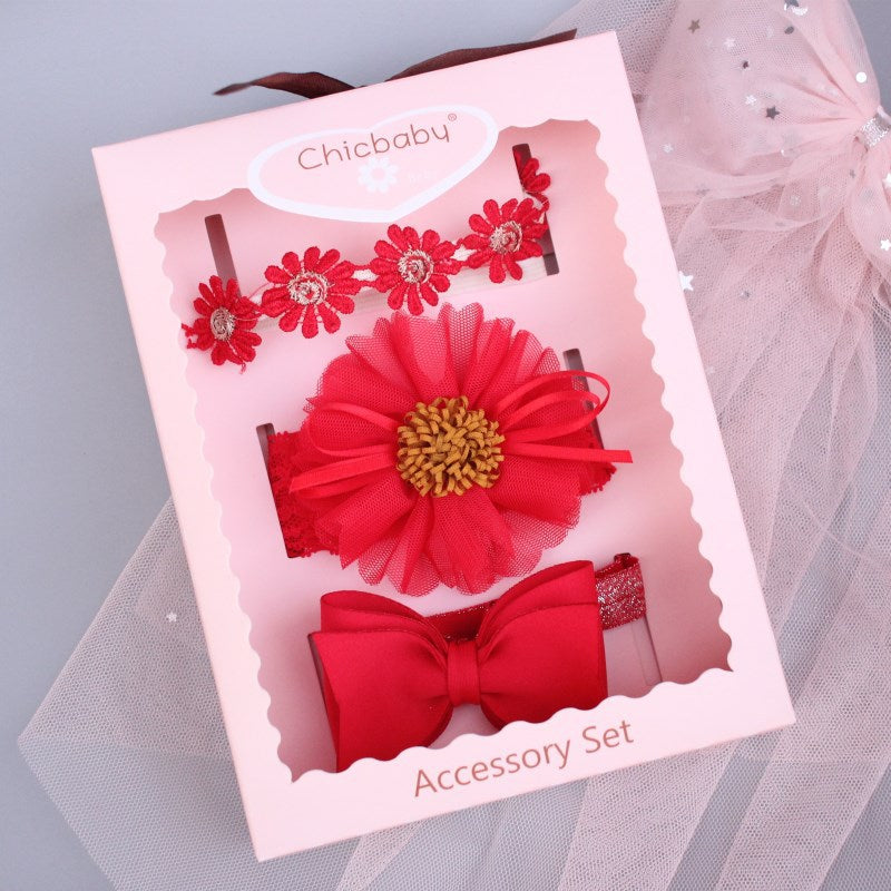 Korean Style Bow Flower Children's  Guard Fontanelle Gift Box
