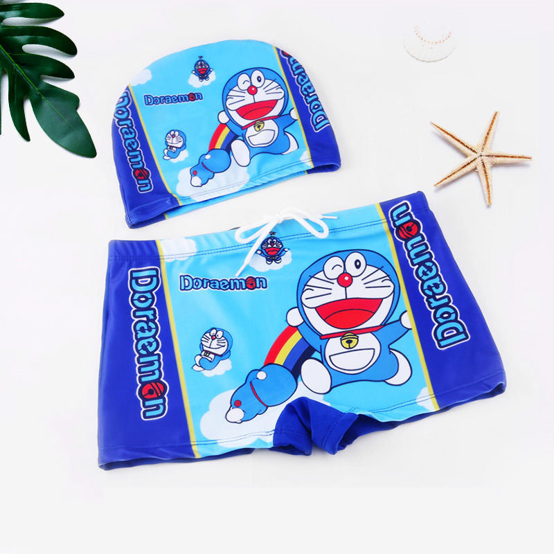 Cartoon Spider Man Swimming Trunks Lace-Up Pants