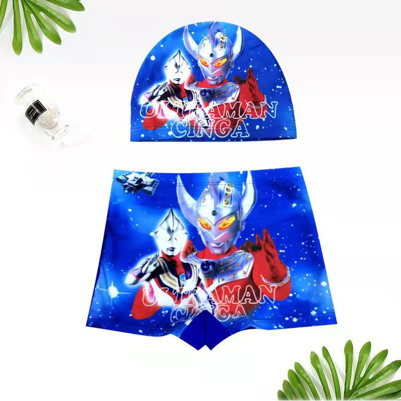 Cartoon Spider Man Swimming Trunks Lace-Up Pants