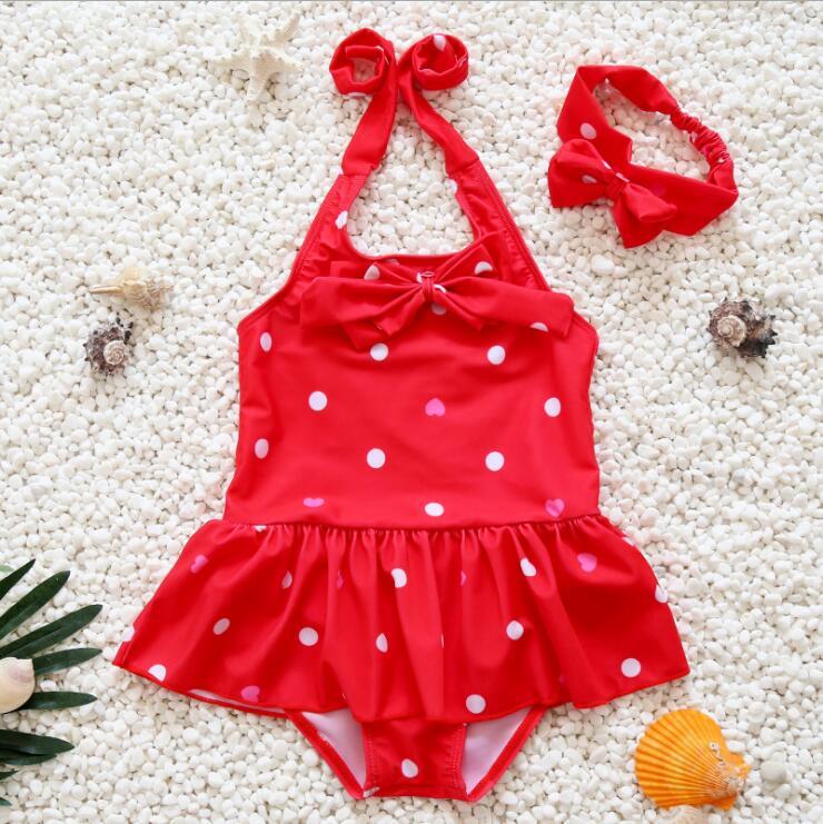 One Piece Solid Patchwork Bodysuit Girls Beachwear