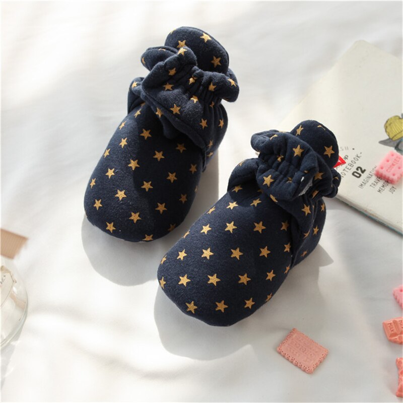 Star Print Newborn Baby Socks Shoes