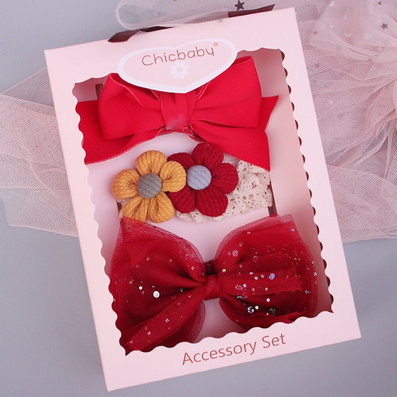 Korean Style Bow Flower Children's  Guard Fontanelle Gift Box