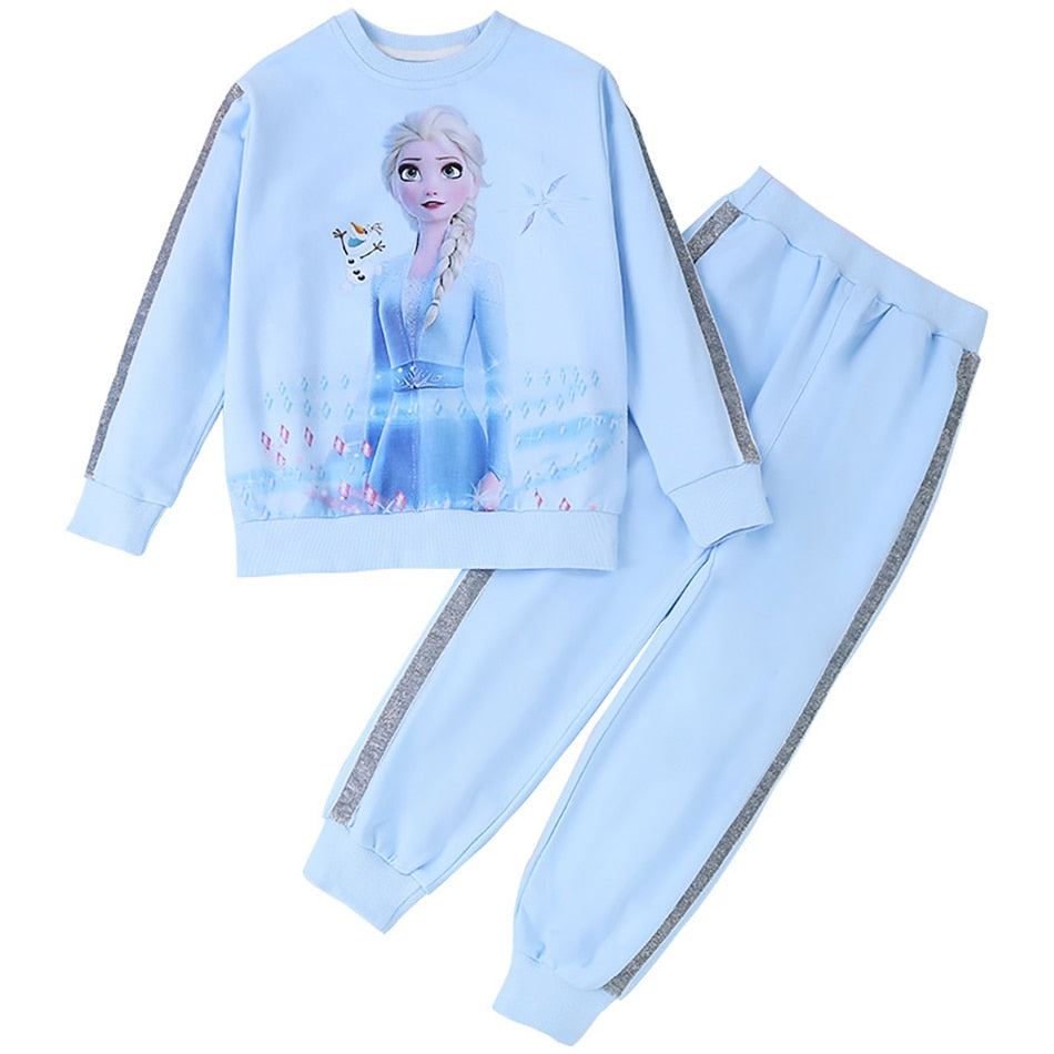 Frozen Elsa Tracksuit  Sweatshirt + Pants 2pcs Outfits