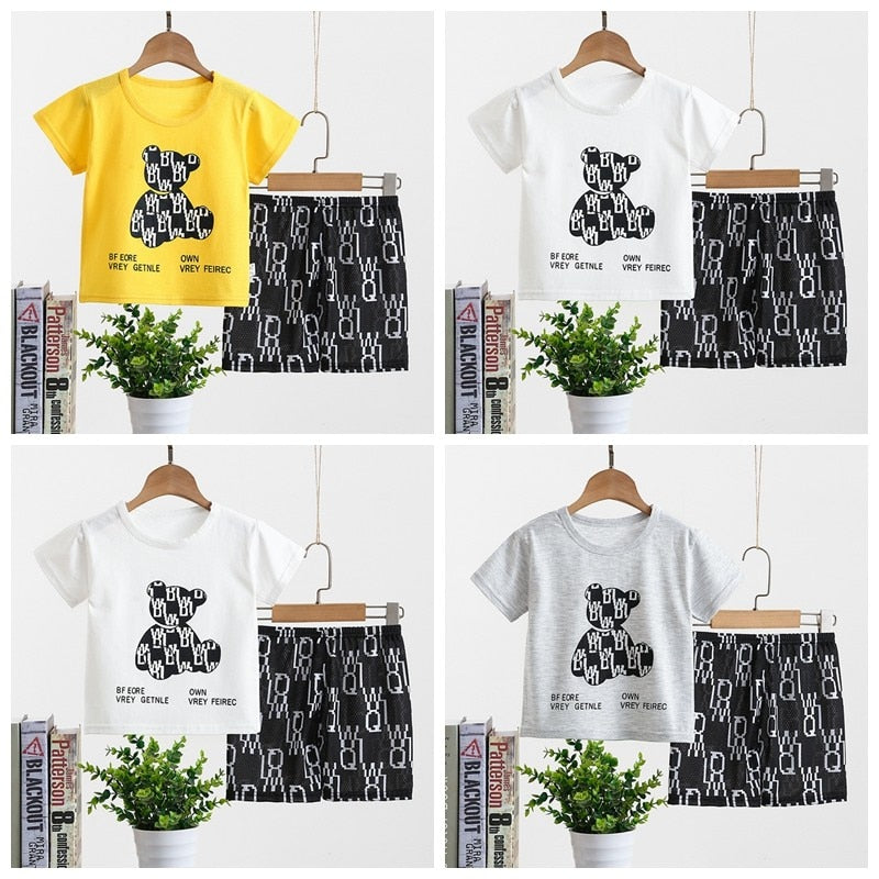 2pcs Cartoon Infantil Short Sleeve Set