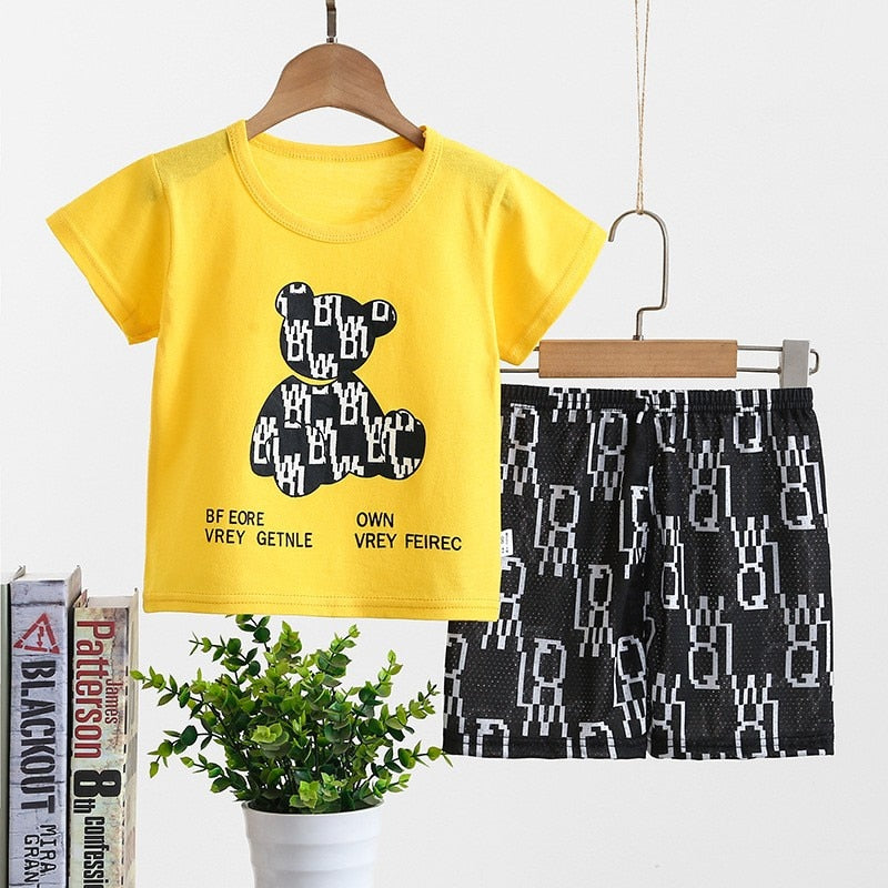 2pcs Cartoon Infantil Short Sleeve Set
