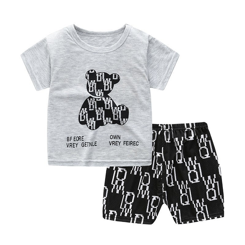 2pcs Cartoon Infantil Short Sleeve Set