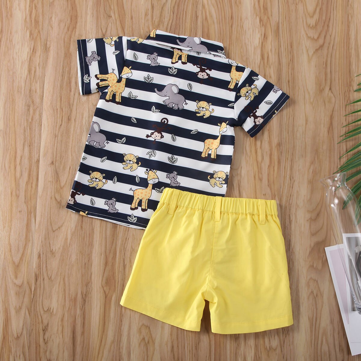 Animal Print Tops+Shorts Pants 2Pcs Set