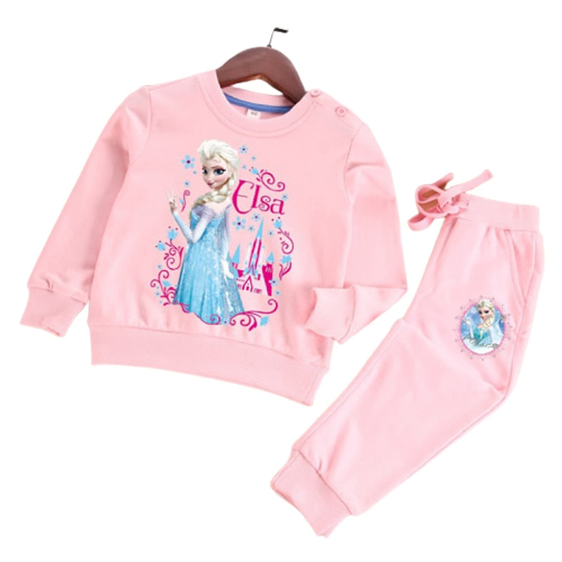 Frozen Elsa Tracksuit  Sweatshirt + Pants 2pcs Outfits
