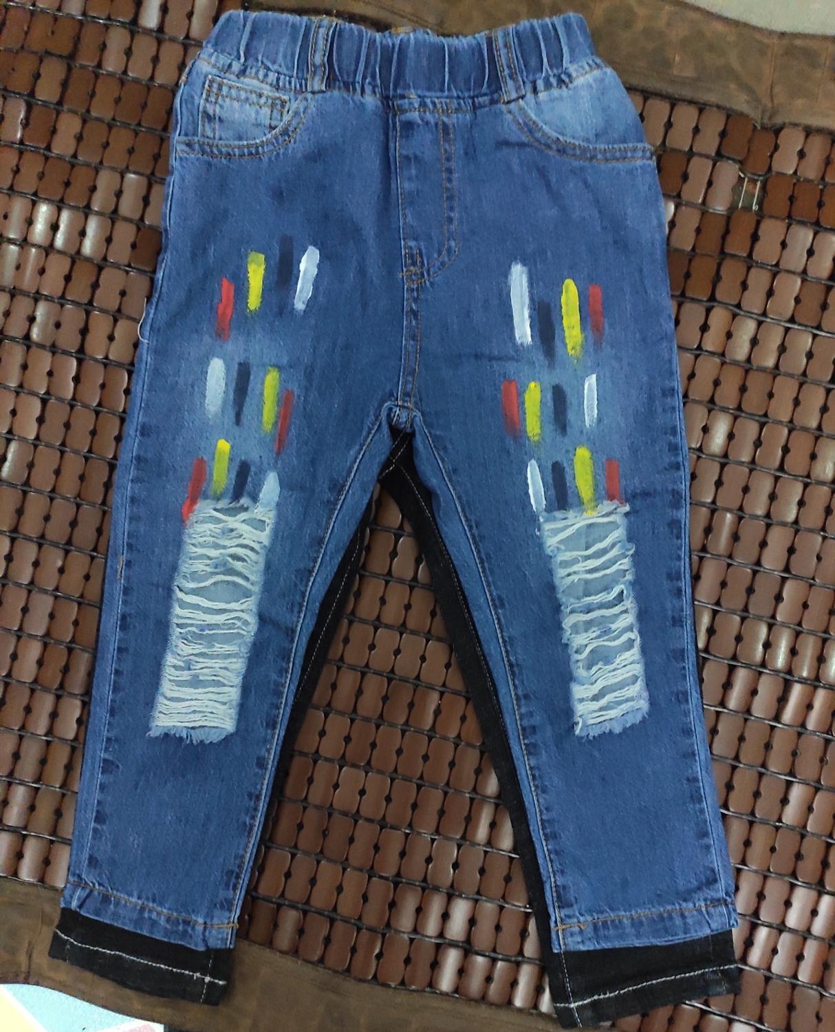 Novelty Elastic  Long Jeans Pants