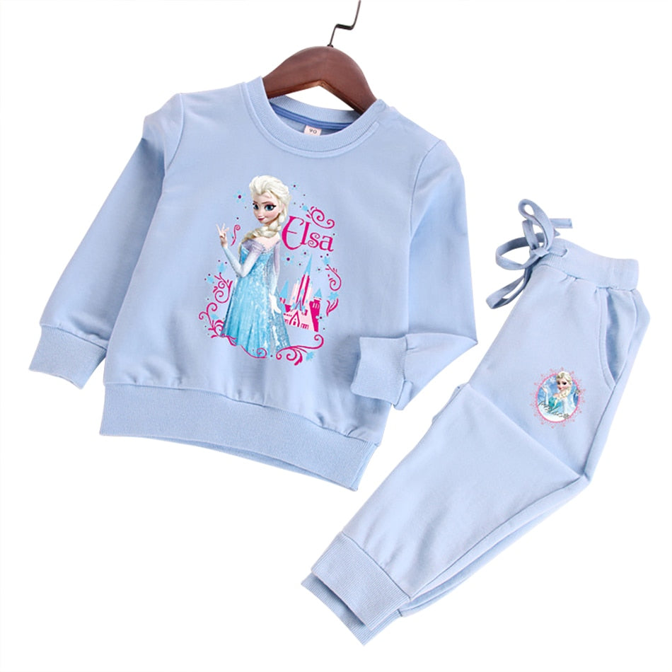 Frozen Elsa Tracksuit  Sweatshirt + Pants 2pcs Outfits