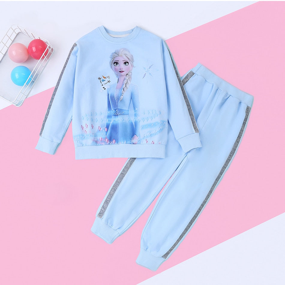 Frozen Elsa Tracksuit  Sweatshirt + Pants 2pcs Outfits