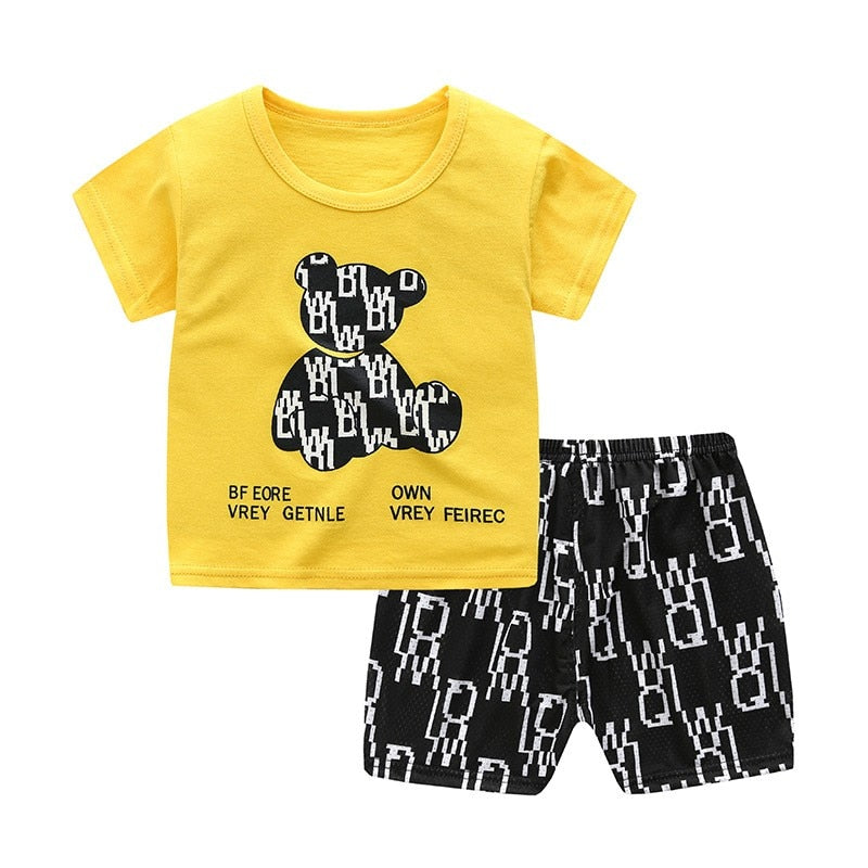 2pcs Cartoon Infantil Short Sleeve Set