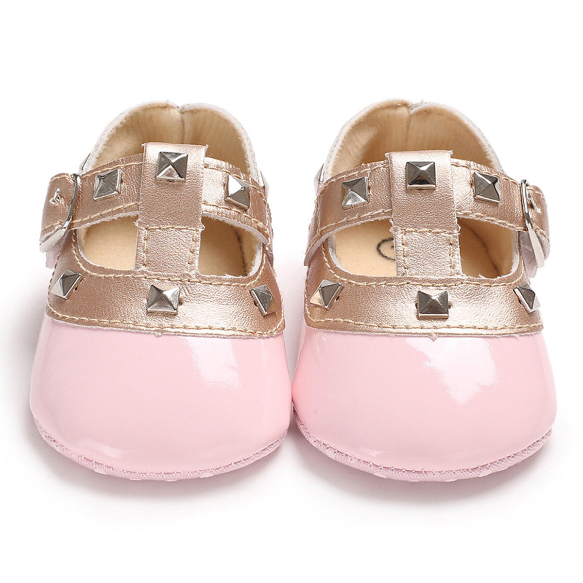Baby Girl  Soft Sole Leather Solid Buckle Sandals