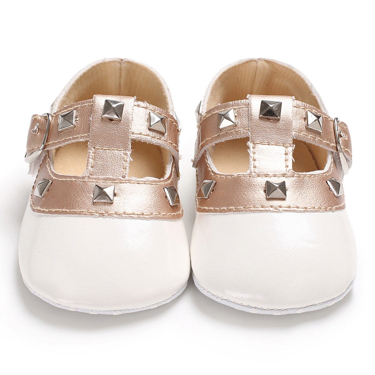 Baby Girl  Soft Sole Leather Solid Buckle Sandals