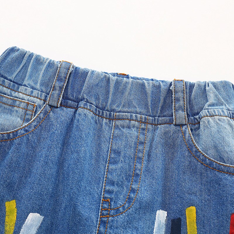 Novelty Elastic  Long Jeans Pants