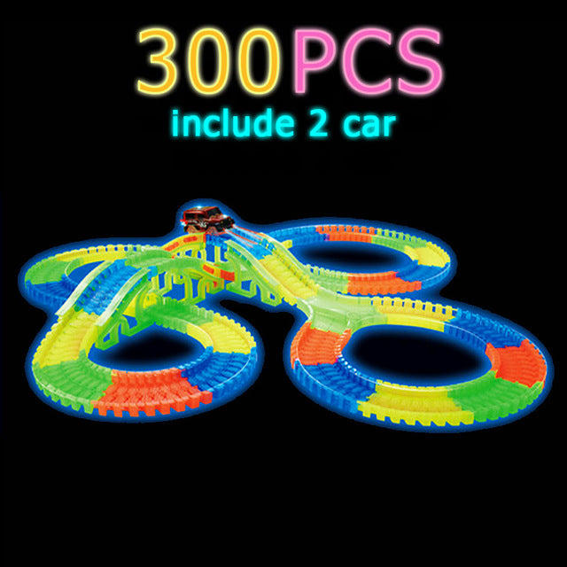 Glowing Race Track Flexible Car Toy /165/220/240pcs