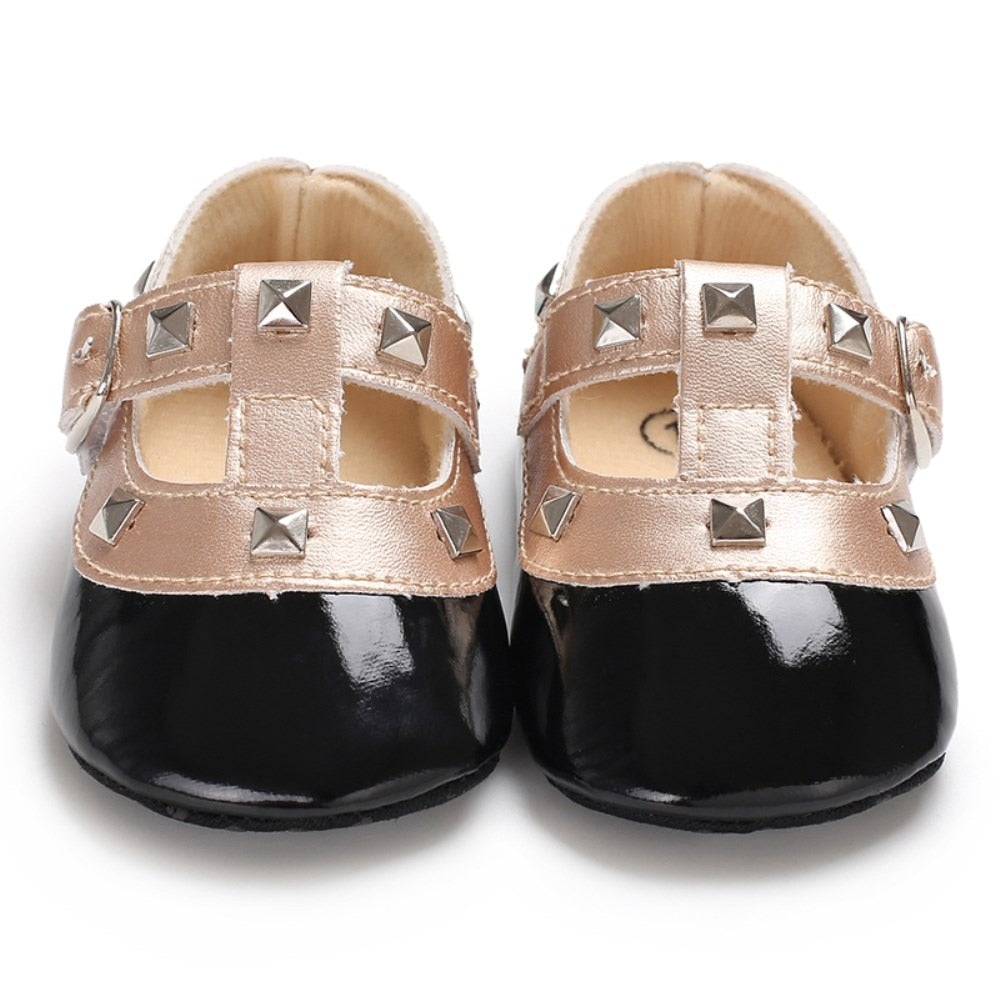 Baby Girl  Soft Sole Leather Solid Buckle Sandals