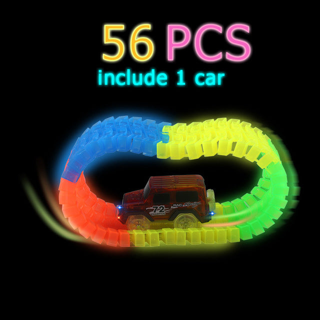 Glowing Race Track Flexible Car Toy /165/220/240pcs