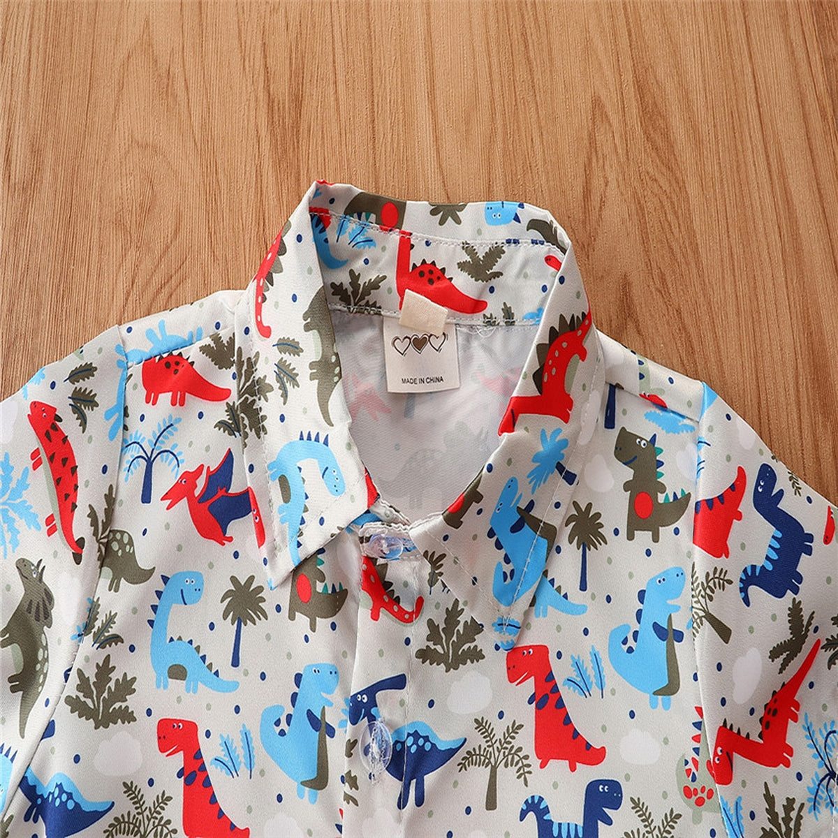 Dinosaur Print Short Sleeve Shirt +  Short Pants
