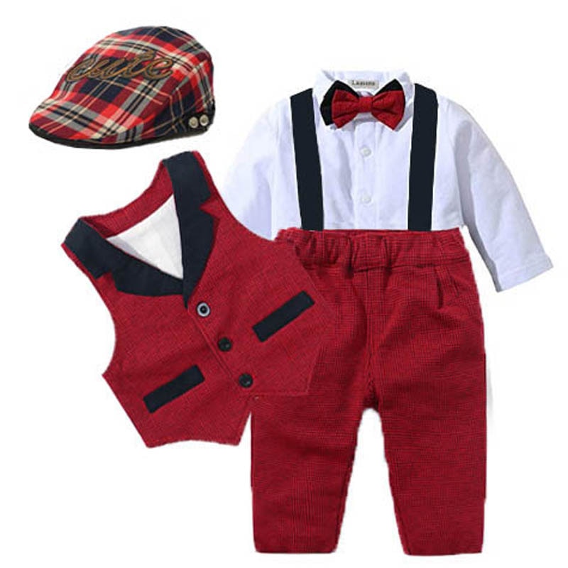 Baby Suits Romper + Vest + Hat