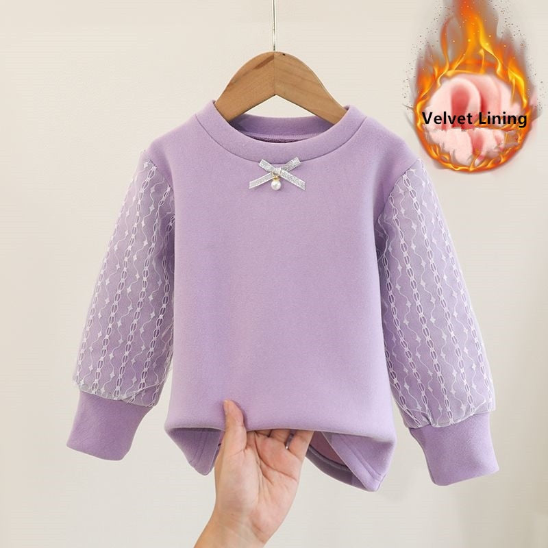 Warm Cotton Long-sleeve Girl Top
