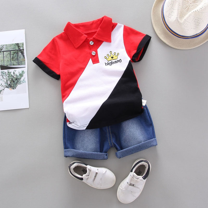 Fashion T-shirt + Short 2pcs Children Clothes