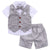 3Pcs Cotton Vest + Shirt + Shorts with Bow Set