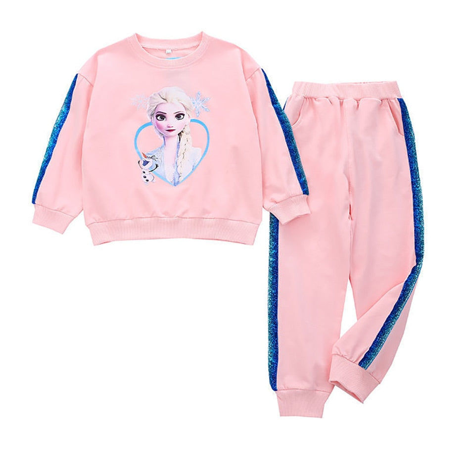 Frozen Elsa Tracksuit  Sweatshirt + Pants 2pcs Outfits