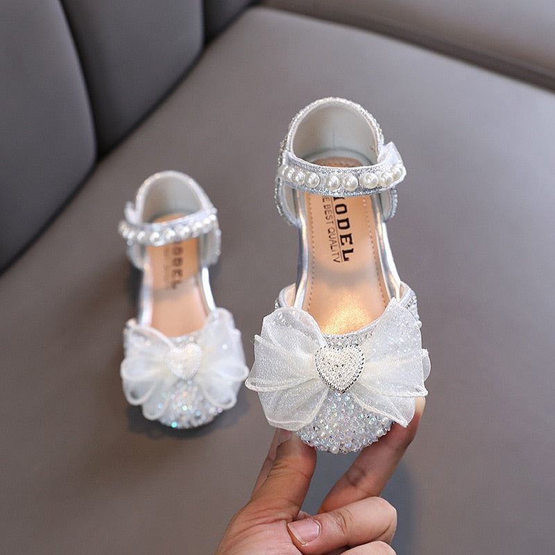 Rhinestone Bow Wedding Princess Girls Sandal