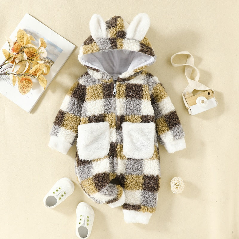 Cute Hooded thick Warm Romper