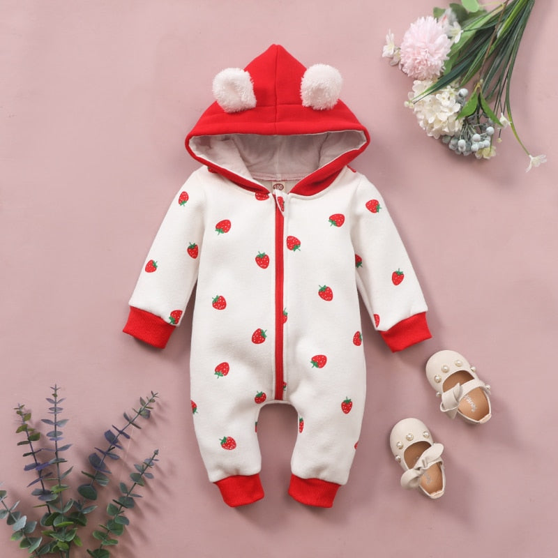 Cute Hooded thick Warm Romper